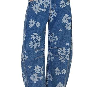 Floral Blue Jeans